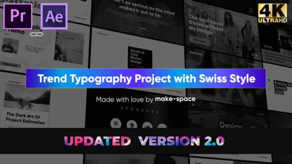 AE/PR预设模板-44个时尚文字标题排版设计动画 Swiss Typography Pack