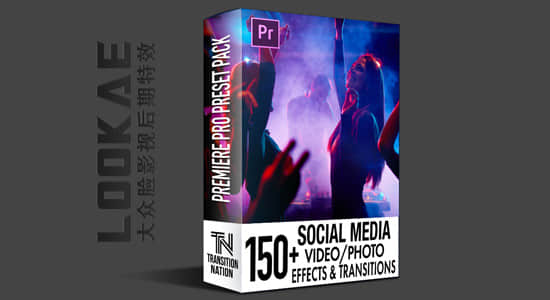 Premiere模板-150种变焦缩放故障损坏干扰社交媒体视频PR转场 150+ Social Media FX Pack