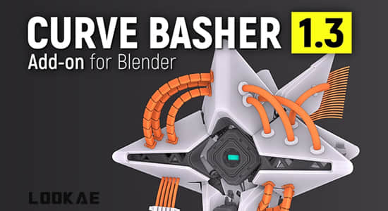 Blender插件-三维电缆曲线链接生成器 Curve Basher V1.3 Rev 3